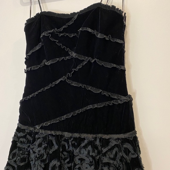 VTG 80s Crushed Velvet Black Sleeveless Party Dress NWT Deadstock - Picture 2 of 11